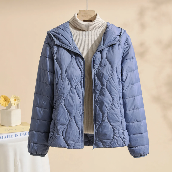 Leichte, dünne Daunenjacke mit Kapuze für Damen