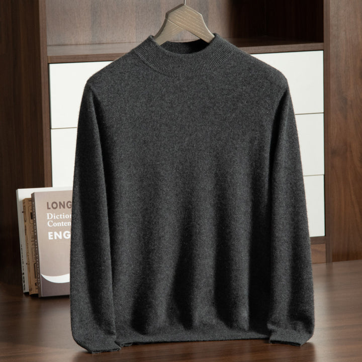 Herren-Kaschmirpullover, Stehkragen, Business-Casual