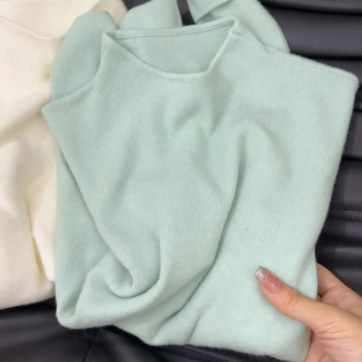 Damen-Strickpullover mit Stehkragen