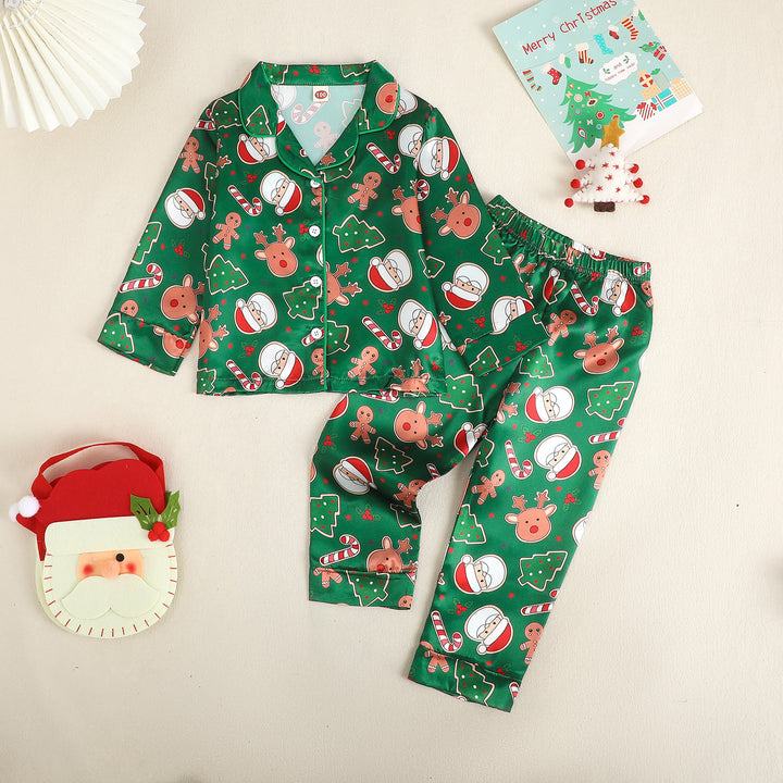 Kinder-Schlafanzug-Set mit Weihnachts-Print