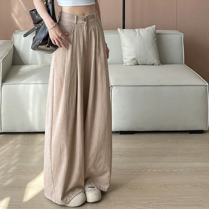 Gefütterte Cord-Hose für Damen, weit geschnitten