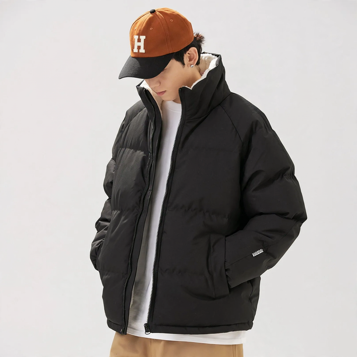Unisex-Winterjacke, Lammfleece, gefüttert, warm
