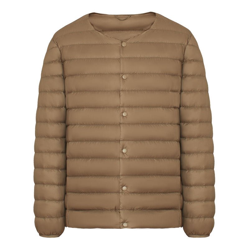 Leichte Herren-Daunenjacke, V-Ausschnitt oder Rundhals
