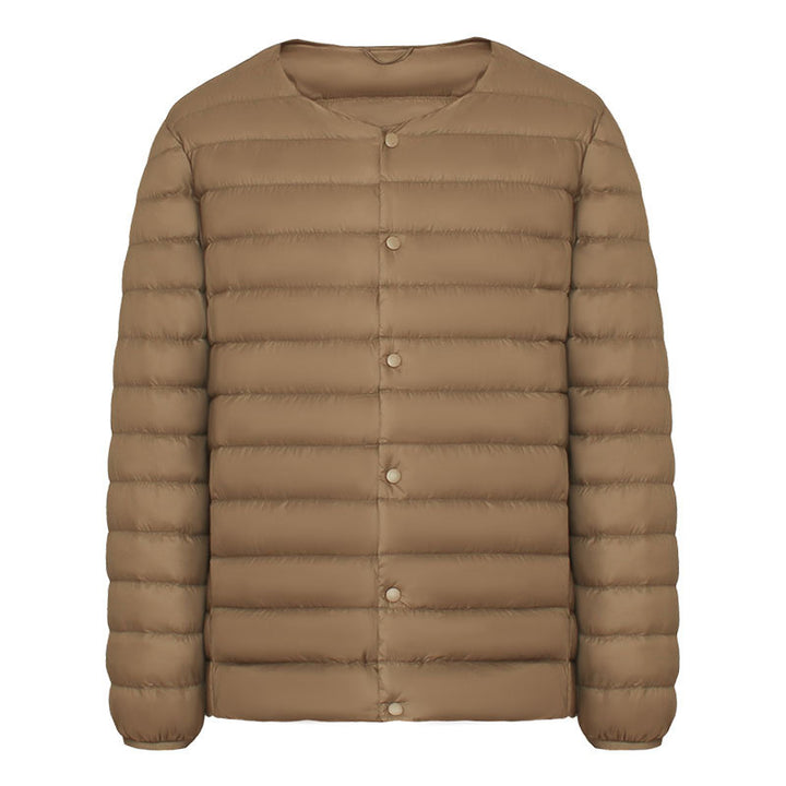 Leichte Herren-Daunenjacke, V-Ausschnitt oder Rundhals