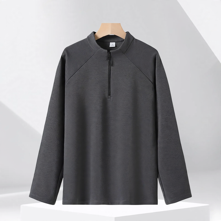 Halbreißverschluss-Sweatshirt mit Stehkragen, 320g