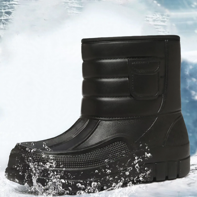 Herren-Winterstiefel, gefüttert, rutschfest, mittelhoher Schaft