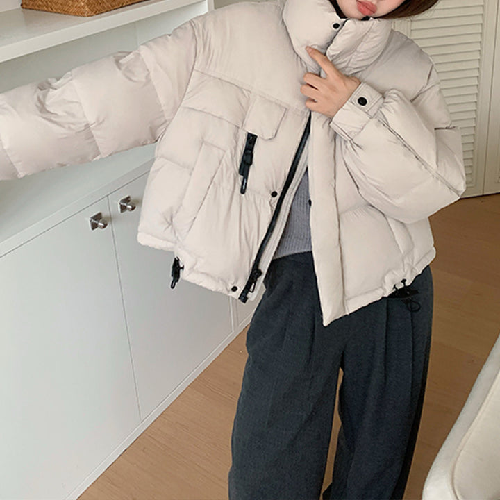 Kurze Damen-Daunenjacke, Entendaunen, urbaner Stil