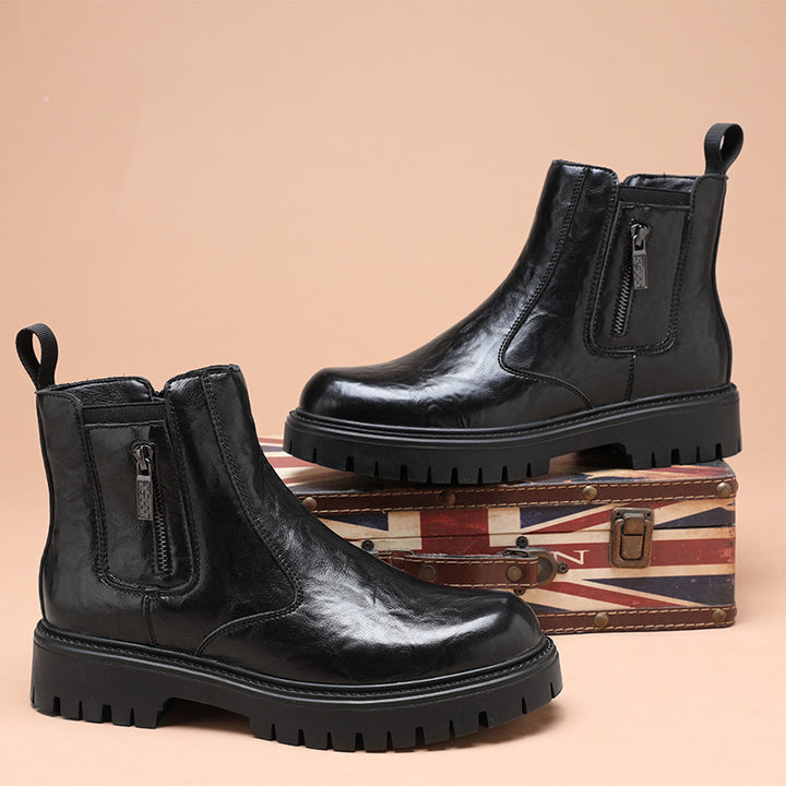 Moderne Herren-Stiefeletten mit Plateausohle