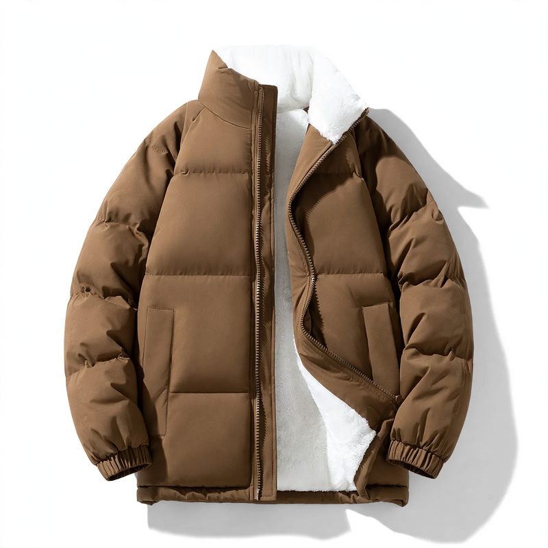 Herren-Steppjacke, winddicht, Stehkragen, locker