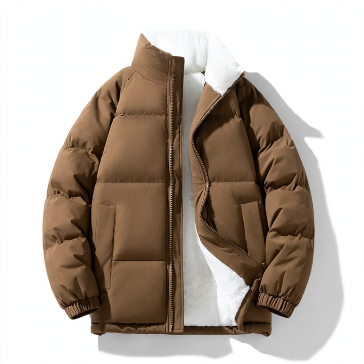 Herren-Steppjacke, winddicht, Stehkragen, locker