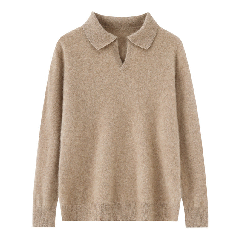 Herren-Wollpullover mit Kragen, Business-Casual