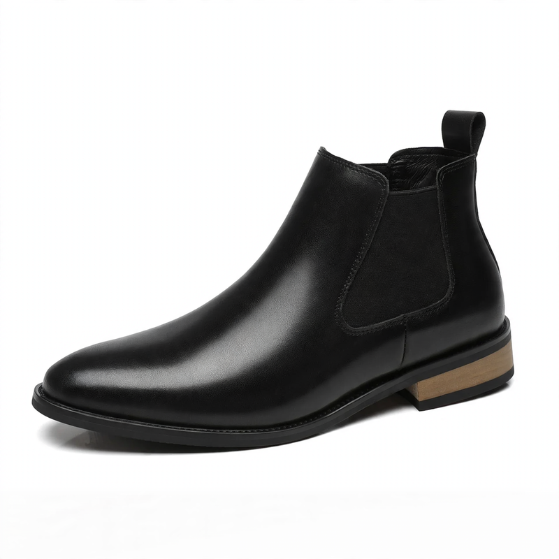 Herren Chelsea-Stiefel aus Leder, spitz zulaufend