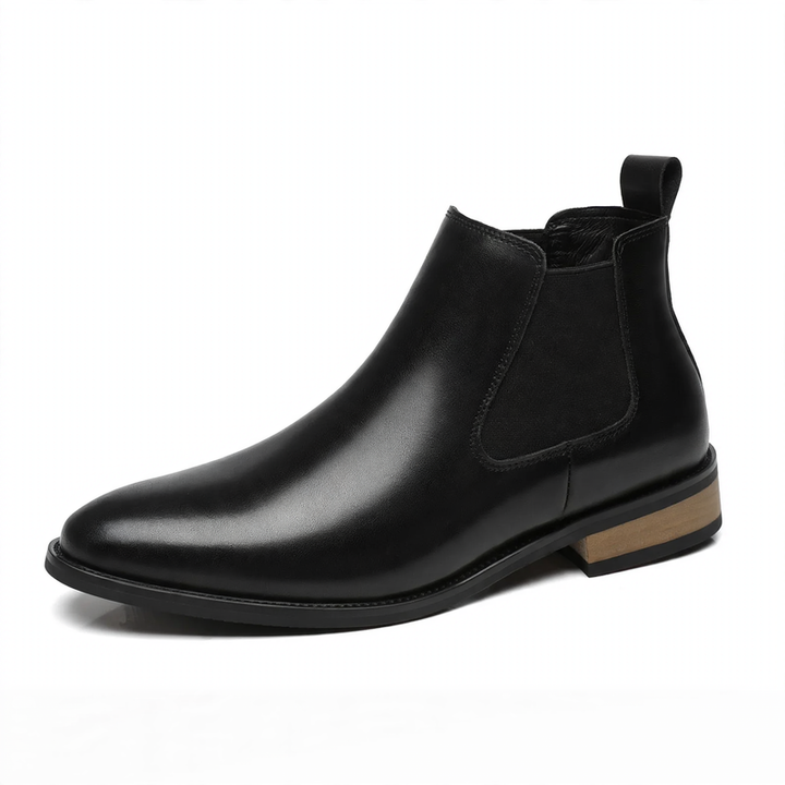 Herren Chelsea-Stiefel aus Leder, spitz zulaufend
