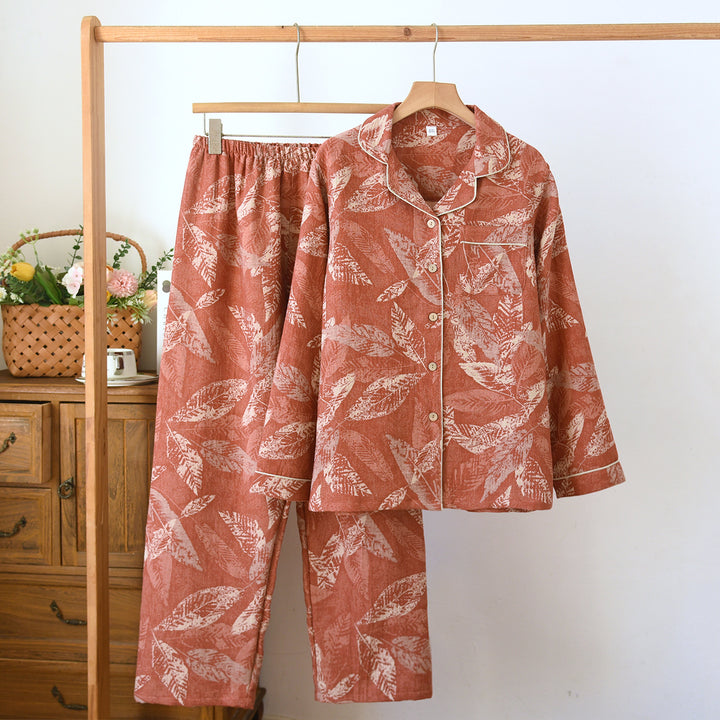 Atmungsaktives Jacquard-Baumwoll-Set für Damen