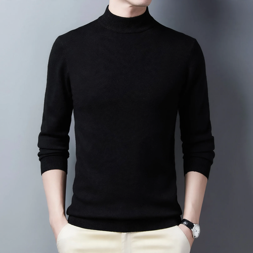 Herren-Kaschmirpullover, halbhoher Kragen, warm