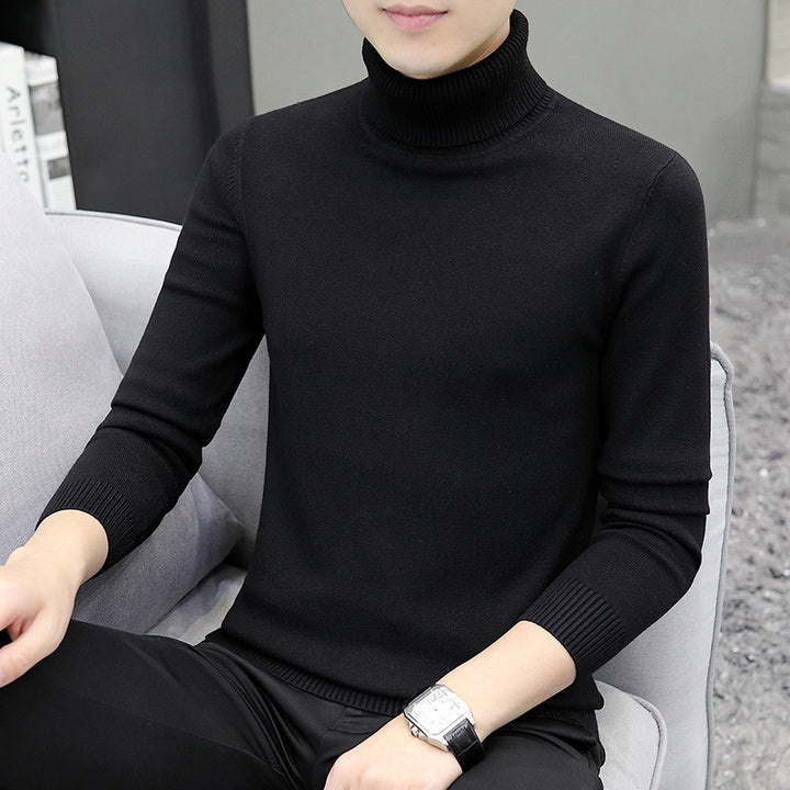 Herren-Rollkragenpullover, langärmelig, schmal geschnitten