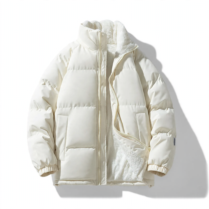 Herren-Steppjacke, winddicht, Stehkragen, locker