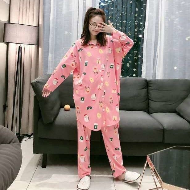 Warmes Pyjama-Set, Gefüttert, Große Größen
