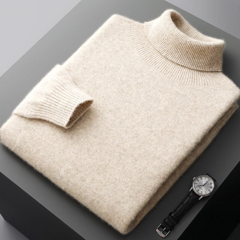 Herren-Wollpullover, Rollkragen, 350g, warm