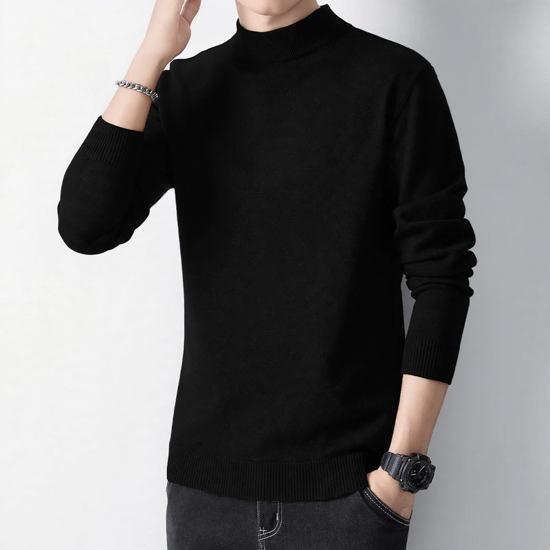 Herren-Pullover mit Rollkragen, gefüttert
