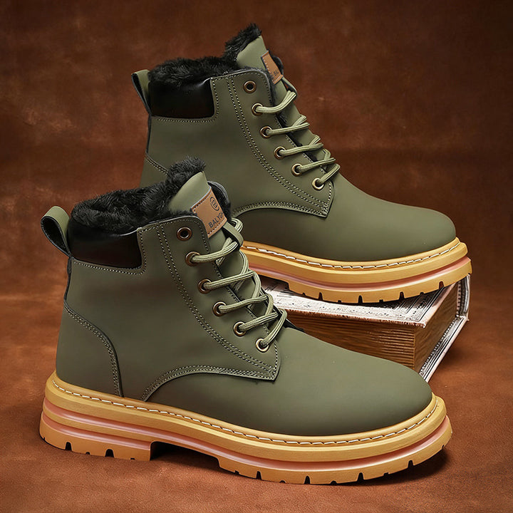 Gefütterte Herren-Winterstiefel, mittelhoher Schaft, warm