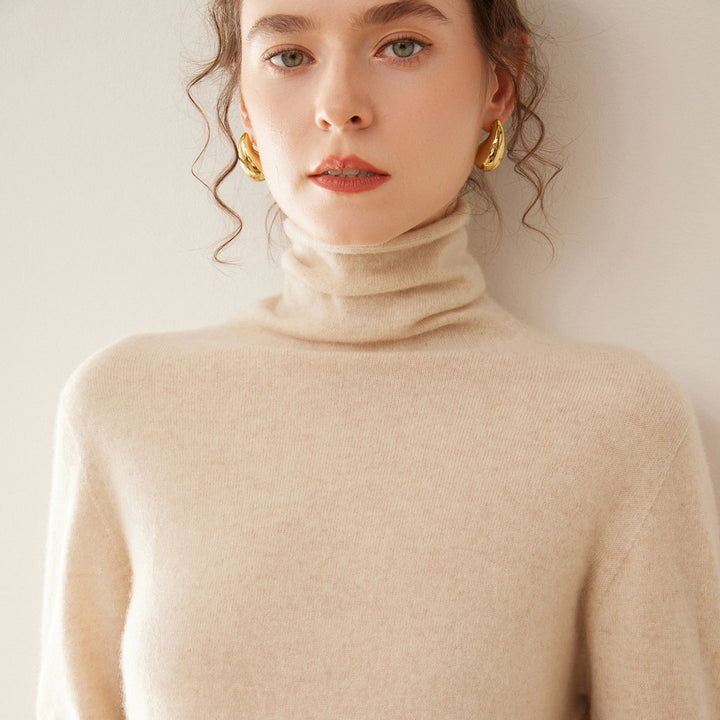 Weicher Kaschmir-Pullover mit Stehkragen