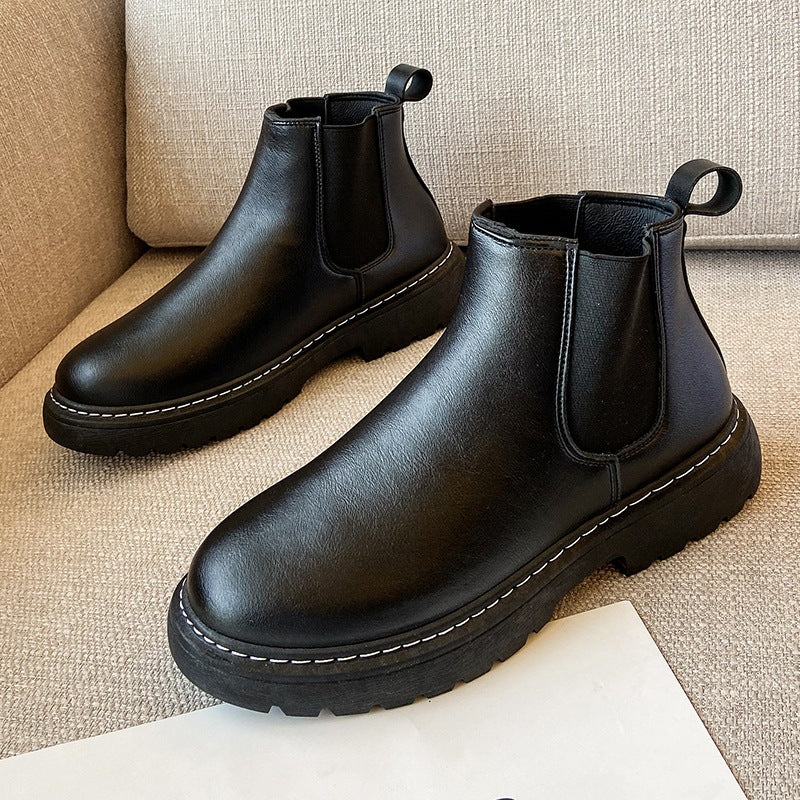 Herren-Chelsea-Martinsstiefel, gefüttert, Plateau