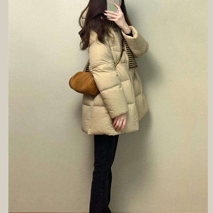 Mittellange Damen-Steppjacke im koreanischen Stil