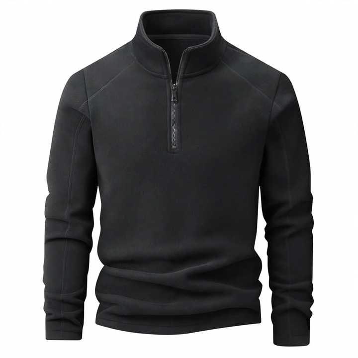 Fleece-Sweatshirt mit Stehkragen und Reißverschluss