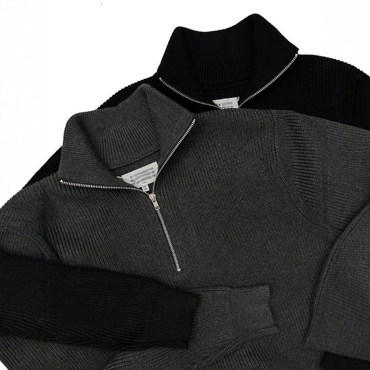 Unisex-Strickpullover mit Reißverschluss, Baumwollmischung