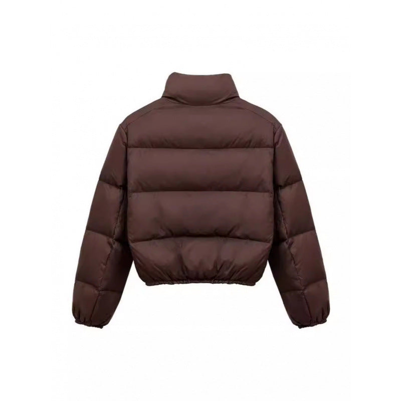 Kurze Damen-Steppjacke mit Reißverschluss