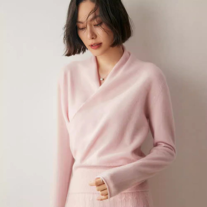 Damen-Strickpullover mit V-Ausschnitt