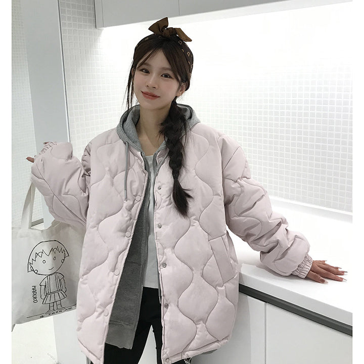 Damen-Steppjacke, locker, mit Rautenmuster