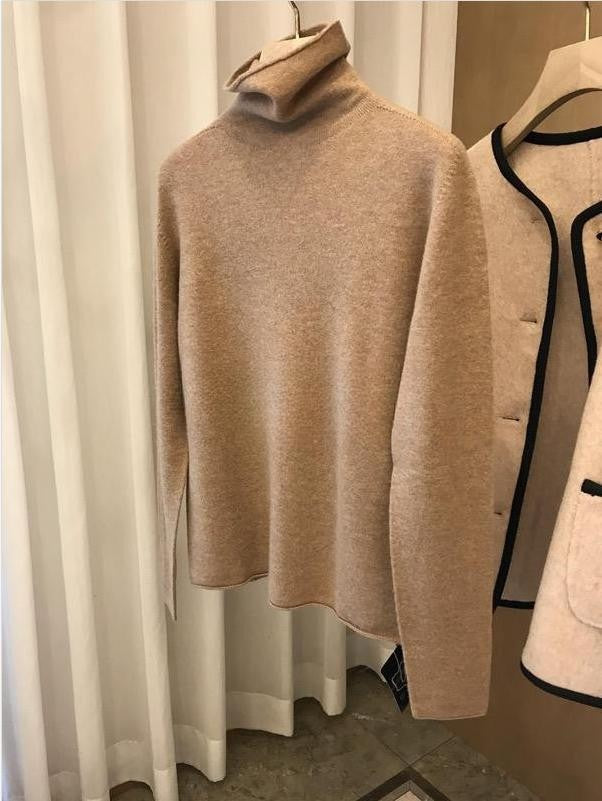 Damen Wollpullover mit Stehkragen