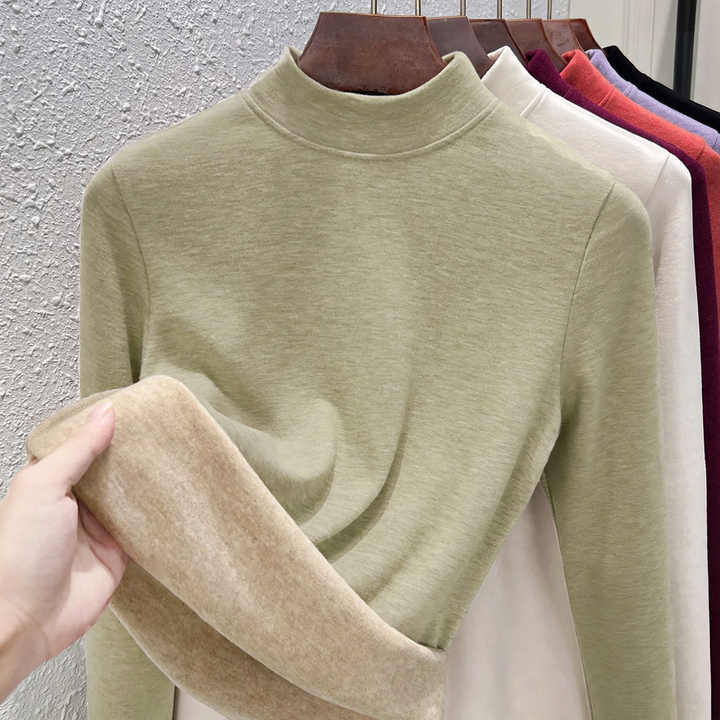 Damen-Thermo-Unterziehshirt, hochgeschlossen, gefüttert