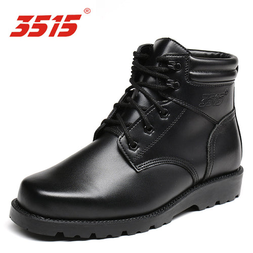 Herren-Winterstiefel aus echtem Leder mit Lammfellfutter