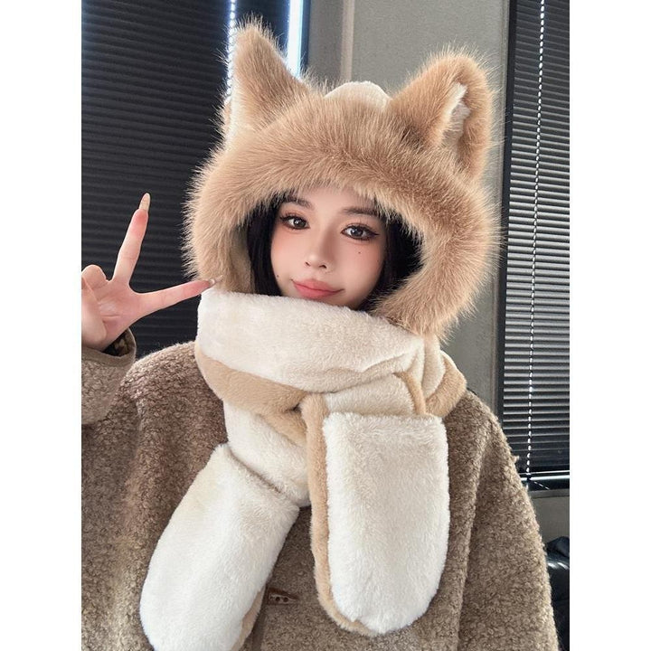 Plüsch-Set mit Ohrenschutz, Winter-Accessoire