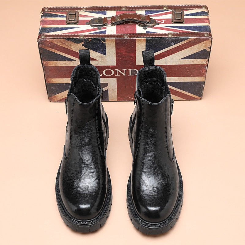 Moderne Herren-Stiefeletten mit Plateausohle