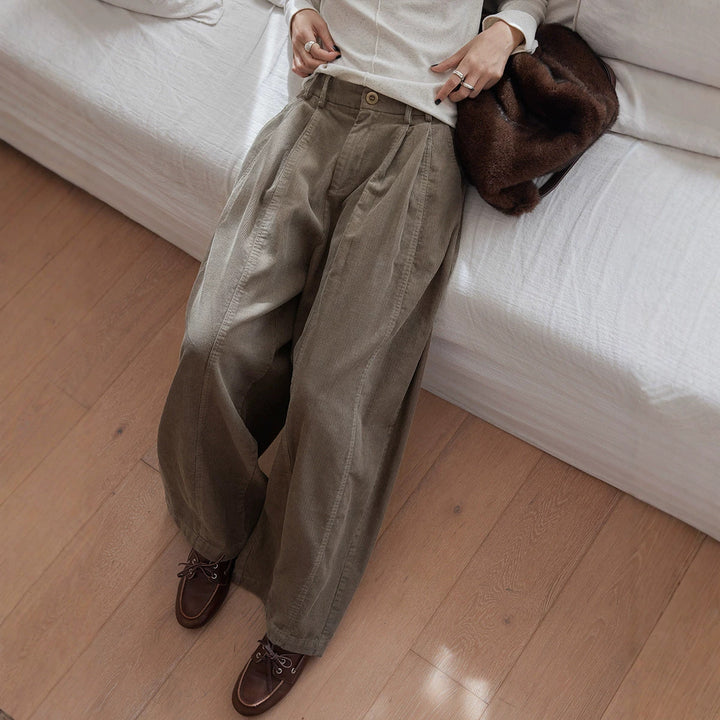 Retro-Cordhose, locker geschnitten, Damen
