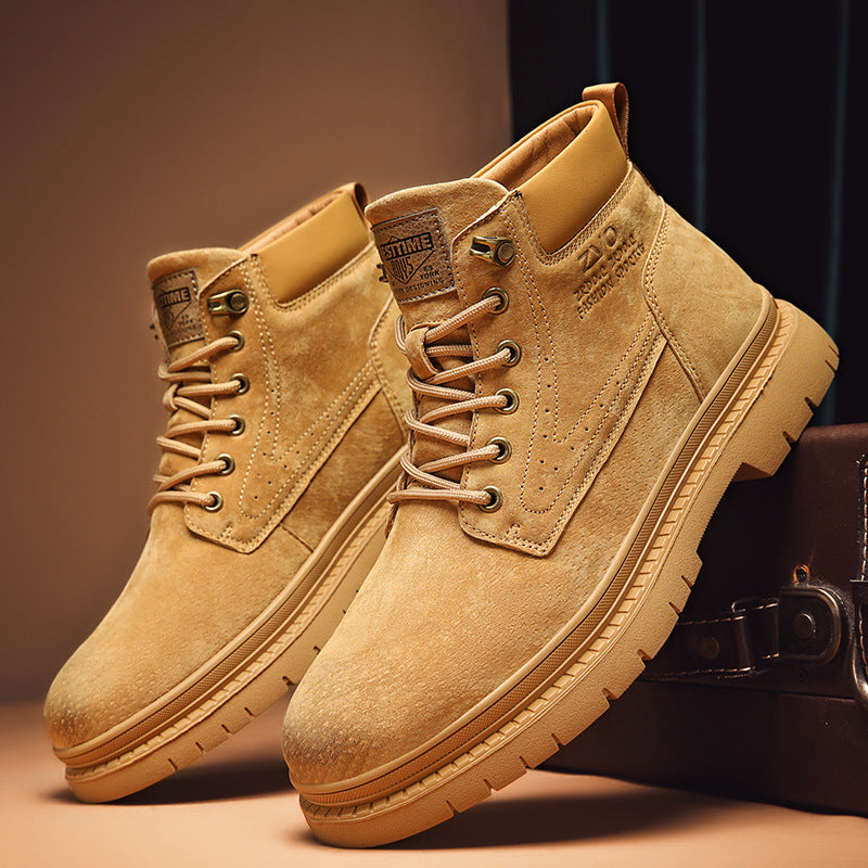 Robuste Leder-Stiefel, gefüttert, verschiedene Größen