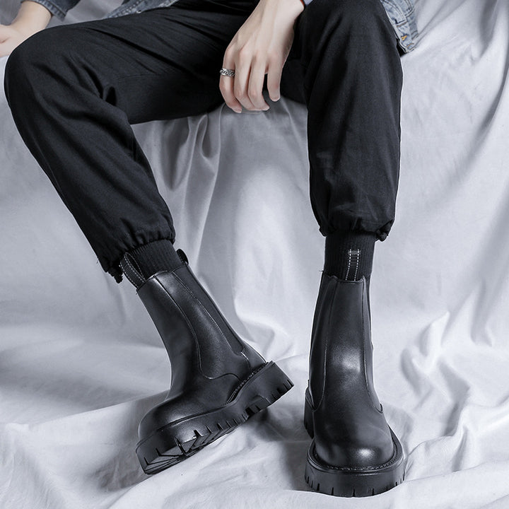Herren-Chelsea-Stiefel, knöchelhoch, mit Absatz