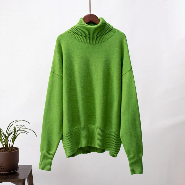 Eleganter, lockerer Damen-Rollkragenpullover