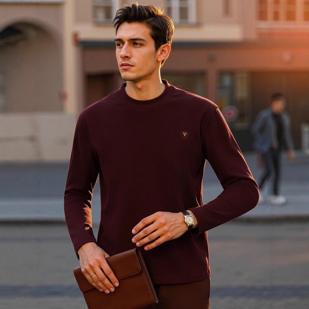 Hochwertiger Strickpullover mit Stickerei für Herren