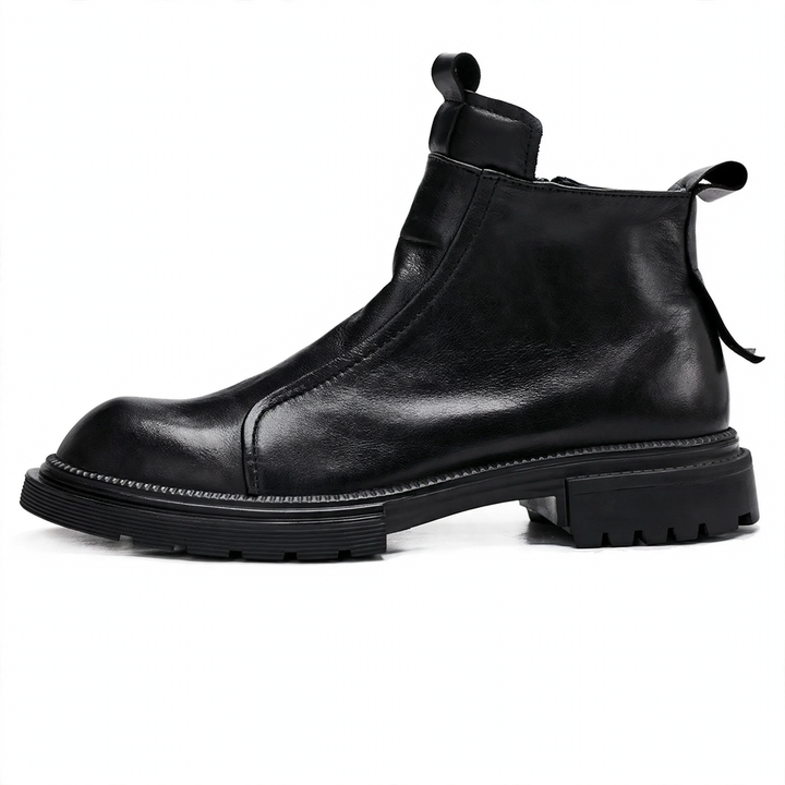 Herren-Chelsea-Stiefel mit Plateau, Echtleder