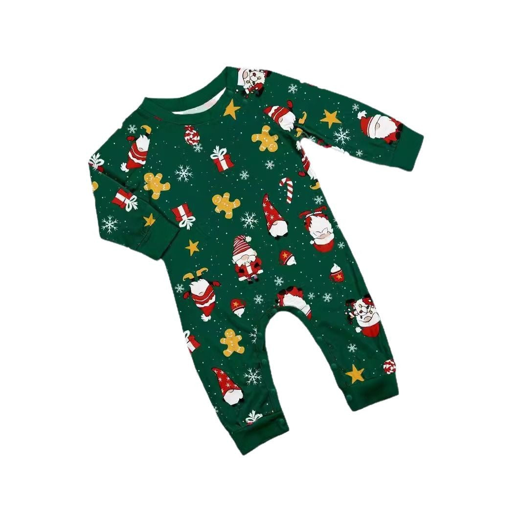 Weihnachts-Familien-Schlafanzug mit Schneeflocken und Weihnachtsmann