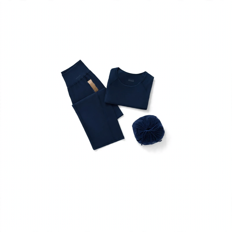 Herren-Schlafanzug-Set, atmungsaktiv, Rundhals