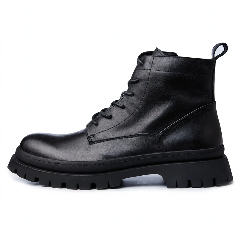 Herren-Schnürstiefel aus Rindsleder im Vintage-Stil