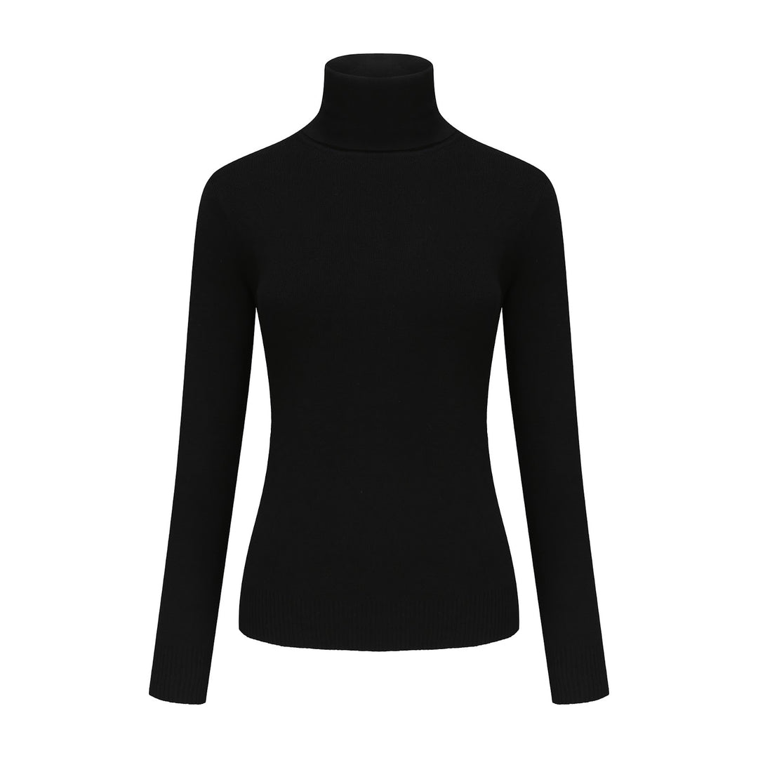 Damen-Rollkragenpullover, Strick, einfarbig