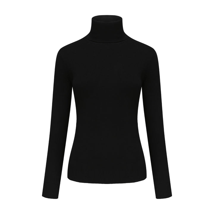 Damen-Rollkragenpullover, Strick, einfarbig