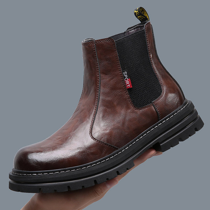Herren Chelsea-Stiefel, gefüttert, Vintage-Stil, Leder